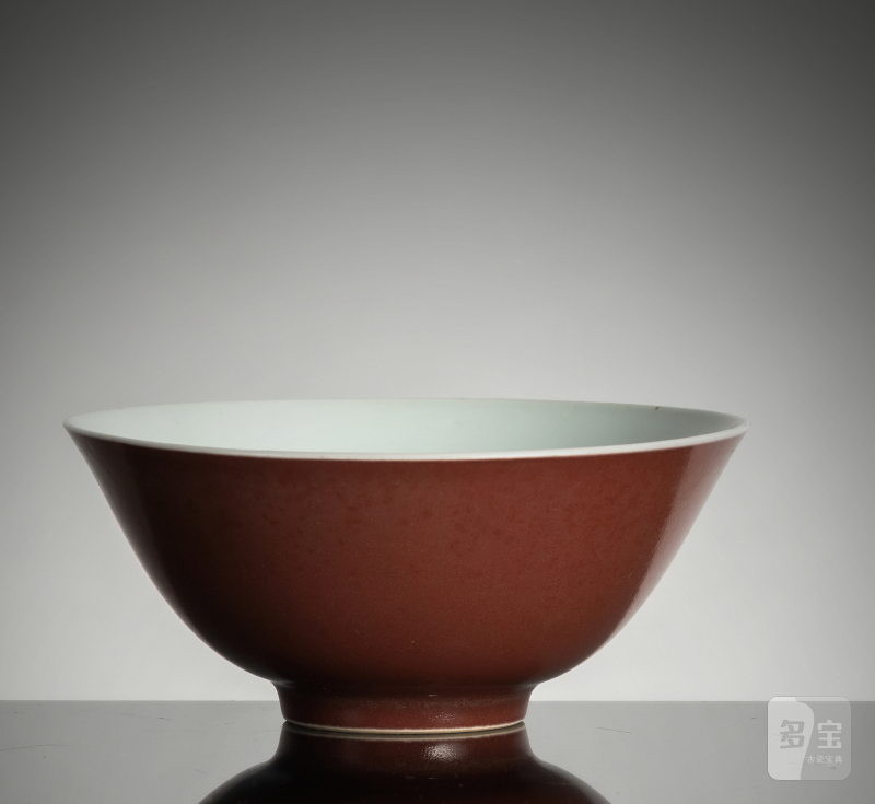 An Imperial porcelain bowl with a copper-red glaze - 图4